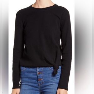 Madewell Elwood black ribbed front knit pullover shirt size medium